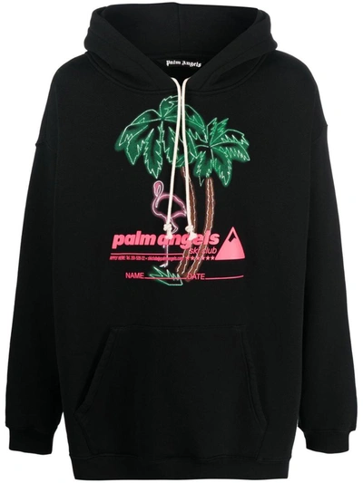 Palm Angels Ski Club Logo-print Hoodie In Black