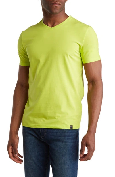 Tr Premium Solid V-neck T-shirt In Neon Yellow