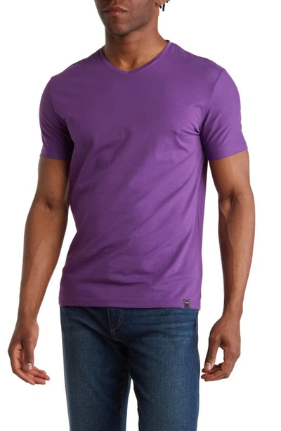 Tr Premium Solid V-neck T-shirt In Mid Purple