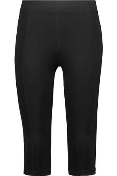 Purity Active Woman Cropped Two-tone Stretch Leggings Black