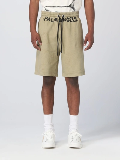 Palm Angels Seasonal Logo Sweatshorts In Green