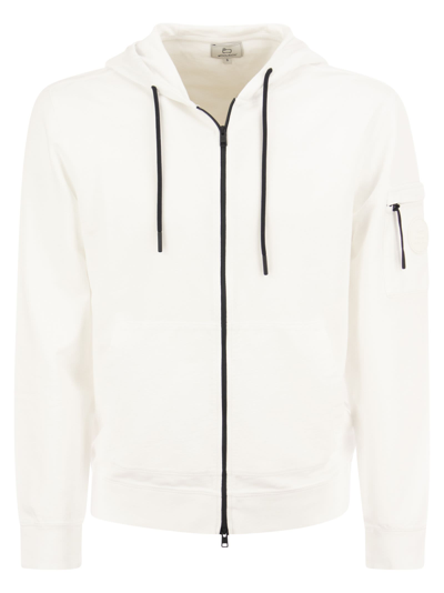 Woolrich Lightweight Hooded Zip Sweatshirt In White