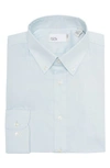 Nordstrom Rack Non-iron Trim Fit Dress Shirt In Teal Aquifer- White