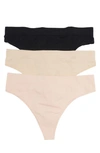 Nordstrom Rack Assorted 3-pack Seamless Thongs In Pink Hero Multi