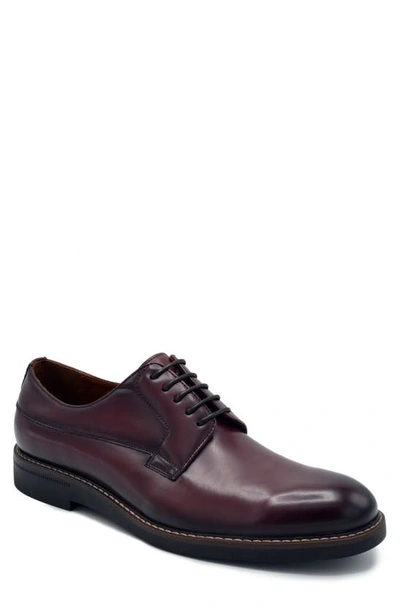 Aston Marc Monaco Plain Toe Derby In Maroon