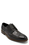 Aston Marc Premier Lizard Embossed Wingtip Derby In Brown