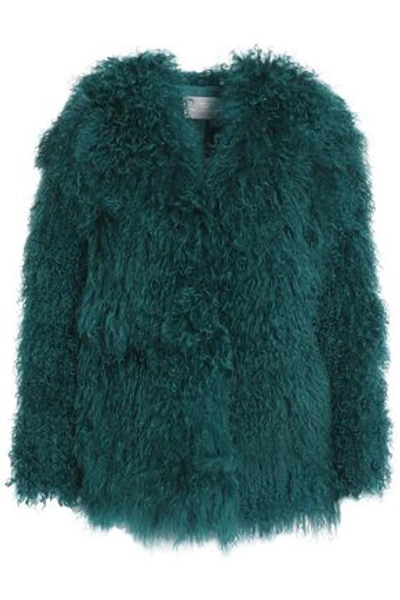 Tart Collections Woman Mongolian Fur Jacket Teal