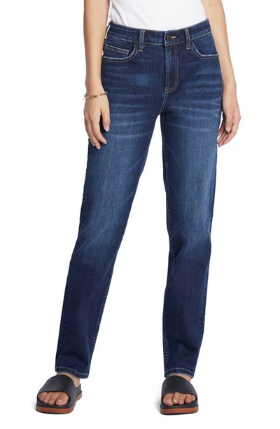 Hint Of Blu Clever High Waist Slim Straight Leg Jeans In Laguna