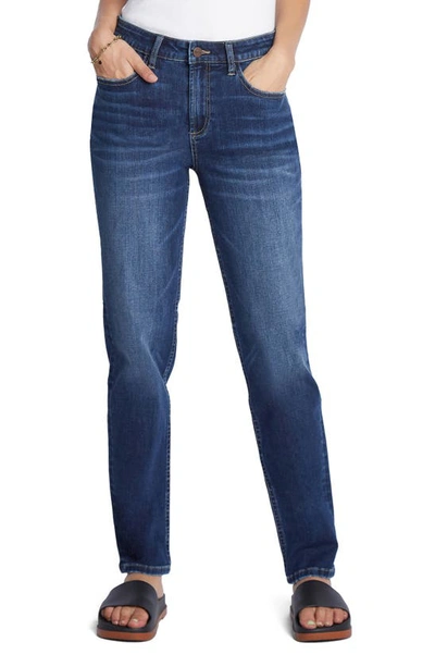 Hint Of Blu Clever High Waist Slim Straight Leg Jeans In Malibu