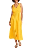 Steve Madden Amira Tiered Cotton Midi Dress In Saffron