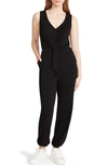 Steve Madden Pattie Tie Waist Jumpsuit In Black