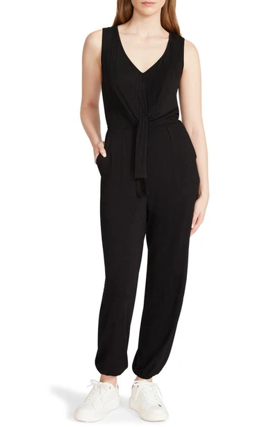 Steve Madden Pattie Tie Waist Jumpsuit In Black