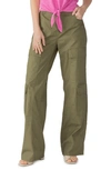 Sanctuary Stretch Cotton Cargo Pants In Mossy Green