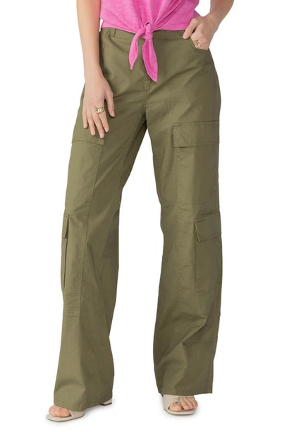 Sanctuary Stretch Cotton Cargo Pants In Mossy Green