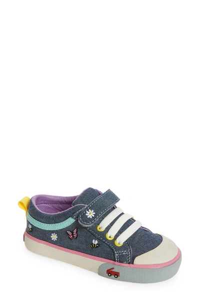 See Kai Run Girls' Kristin Embroidered Chambray Sneakers - Toddler In Blue