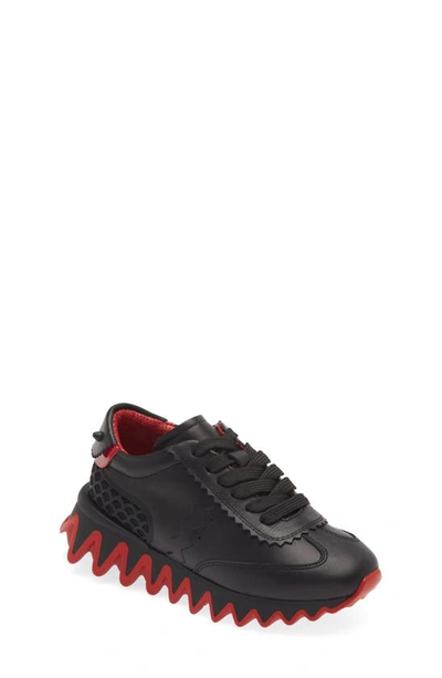 Christian Louboutin Kid's Loubishark Leather Trainers, Toddler/kids In Black