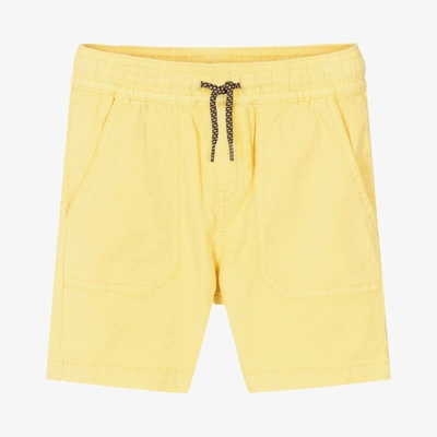 Mayoral Kids' Boys Yellow Cotton Drawstring Shorts