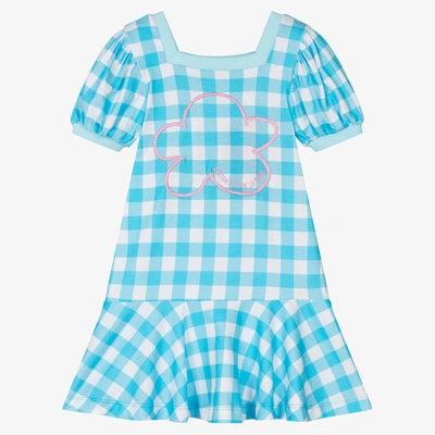 Agatha Ruiz De La Prada Babies'  Girls Blue Gingham Cotton Dress