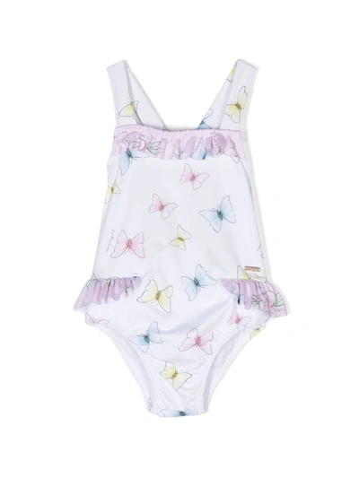 Patachou Baby Girls White Butterfly Print Swimsuit