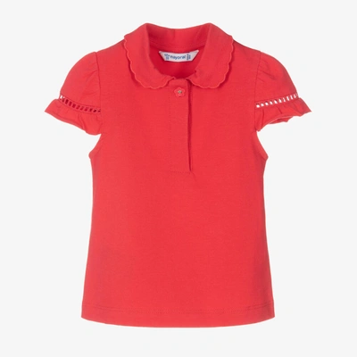 Mayoral Babies' Girls Fuchsia Pink Cotton Polo Shirt
