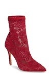 Charles By Charles David Player Sock Bootie In Scarlet Lace