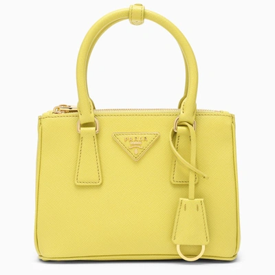 Prada Galleria Mini Cedar Bag In Yellow