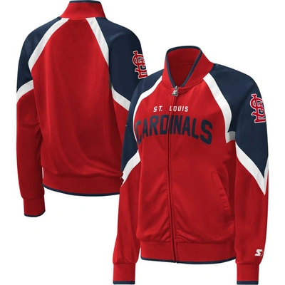 Starter Red St. Louis Cardinals Touchdown Raglan Full-zip Track Jacket