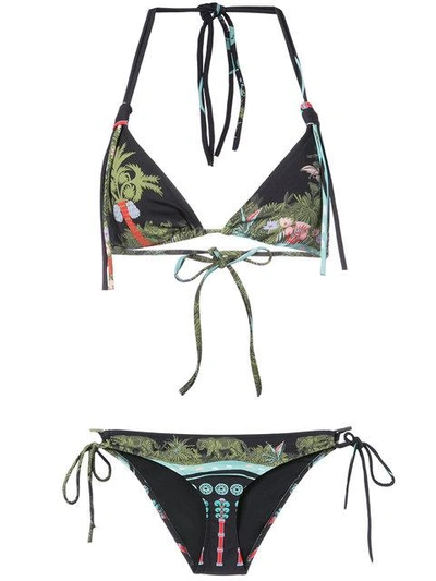 Le Sirenuse Anita Print Bikini In Black