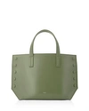 Vasic Types Mini Leather Tote In Fern Green/silver