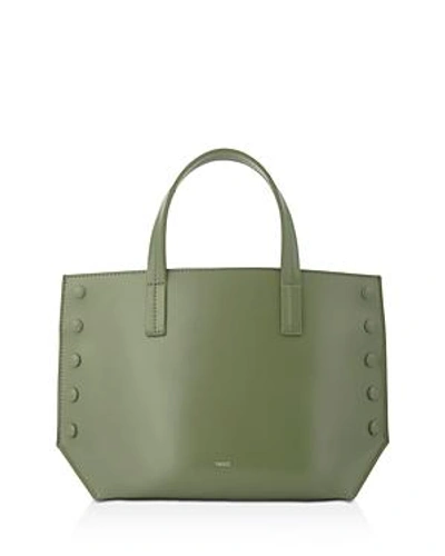 Vasic Types Mini Leather Tote In Fern Green/silver
