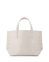 Vasic Types Mini Leather Tote In Ivory White/silver