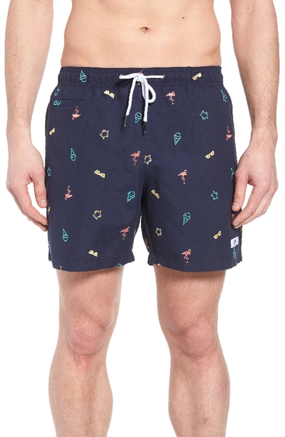 Trunks Surf & Swim Co. Trunks Premium Sano Tropical Swim Trunks In Marine Multi