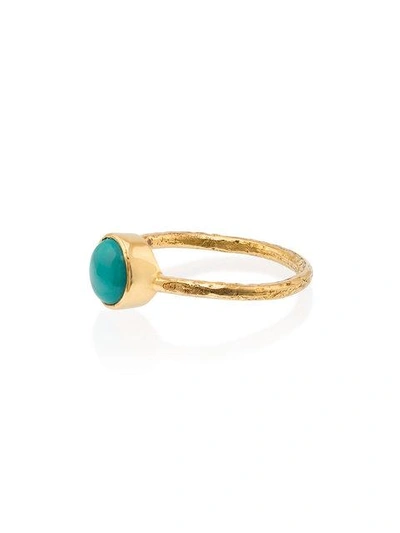 Jessie Western 18k Gold And Turquoise Sleeping Beauty Ring In Metallic