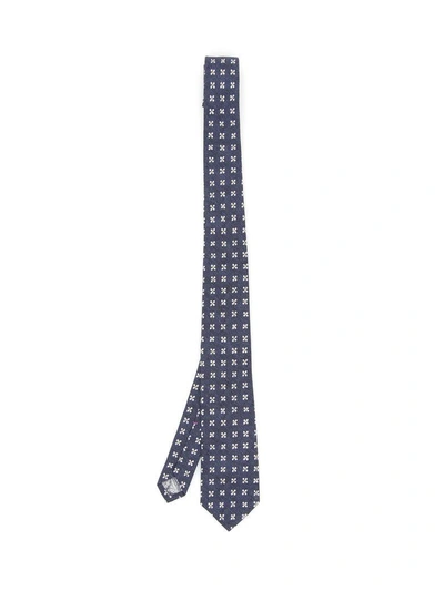 Thomas Mason Yoko Tie With Floral Print In Blue|blu