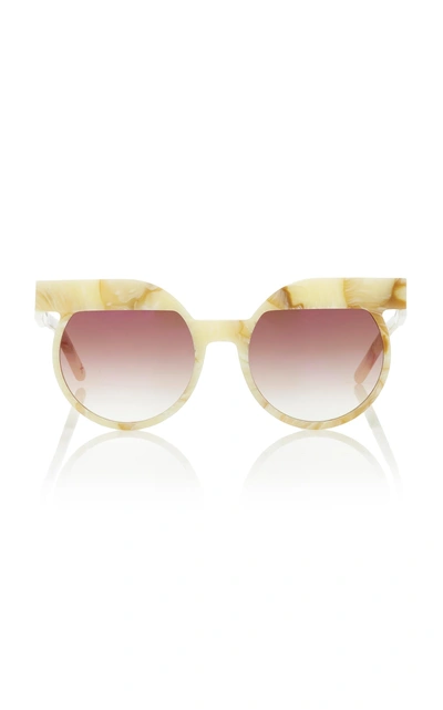 Jplus Classic Tortoiseshell Acetate Sunglasses In White