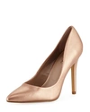 Charles By Charles David Maxx Pointy Toe Pump In Rose Gold Leather