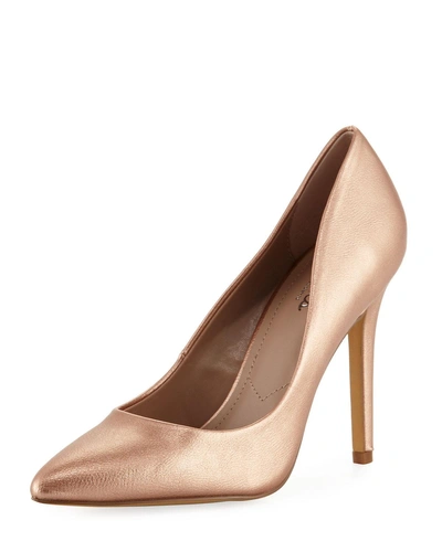 Charles By Charles David Maxx Pointy Toe Pump In Rose Gold Leather