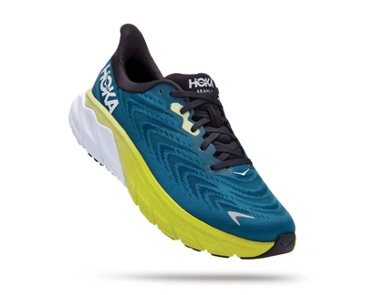 Hoka Men's Arahi 6 Wide Running Shoes In Blue Graphite/blue Coral