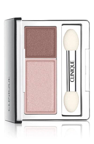 Clinique All About Shadow Eyeshadow Duo In Seashell Pink/fawn Satin New