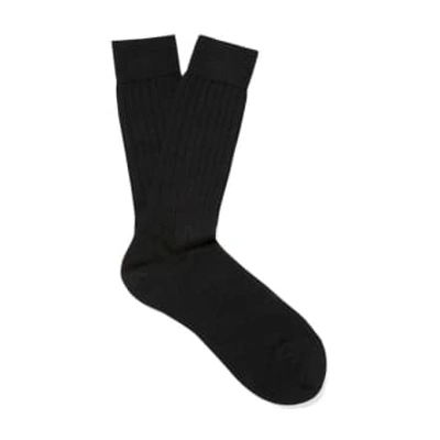 Sunspel Rib Sock In Black