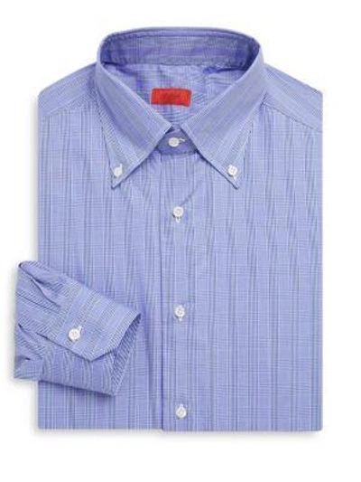Isaia Striped Cotton Dress Shirt In Blue