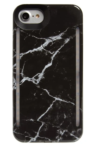 Lumee Limited Edition Iphone 8 Plus Photo-lighting Duo Case, Black Marble