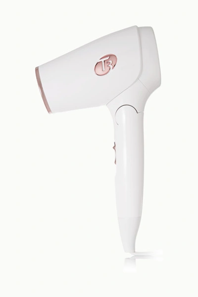 T3 Micro Featherweight Folding Compact Hair Dryer With Dual Voltage In White And Rose Gold