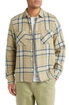 Wax London Whiting Park Overshirt In Sage / Navy