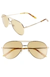 Gucci Cruise 59mm Aviator Sunglasses In Gold/ Honey Havana