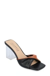 Journee Collection Aylia Clear Block Heel Sandal In Black