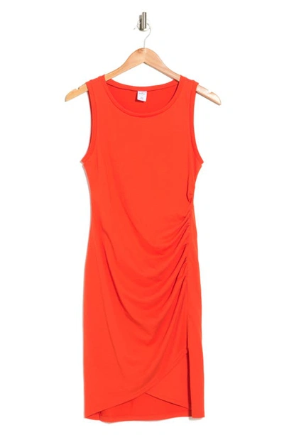 Melrose And Market Leith Ruched Body-con Sleeveless Dress In Orange Spice