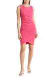 Melrose And Market Leith Ruched Body-con Sleeveless Dress In Pink Rouge
