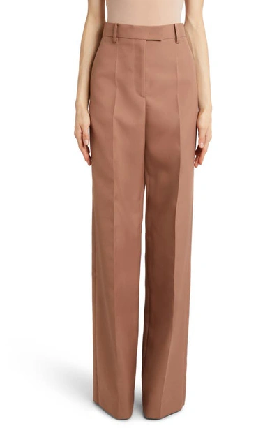 Valentino Suiting Wide-leg Trousers In Beige