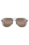 Maui Jim Castles Polarizedplus®2 61mm Aviator Sunglasses In Matte Chocolate
